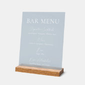 Dusty Blue Clear Acrylic Bar Menu Sign Acryl Bord (Hoek)