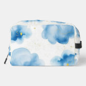 Dusty Blue Clouds Sprinkled Gold Frame Mäppchen  Toilettasje (Achterkant)