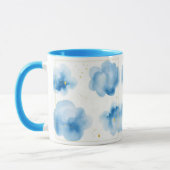 Dusty Blue Clouds Sprinkled Gold Frame Mug Tasse (Gauche)