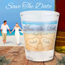 Dusty Blue Coastal Beach Wedding Bewaar de datum