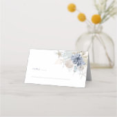 Dusty Blue Coastal Shell Wedding Place Card (Voorkant)