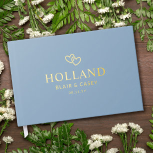 Dusty Blue Coeurs enclavés Mariage romantique
