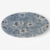 Dusty Blue Colonial Floral | Assiette (Angle)