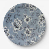 Dusty Blue Colonial Floral | Assiette (Devant)