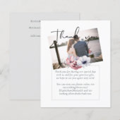 Dusty Blue Coral Floral bruiloft Bedankt (Voorkant / Achterkant)