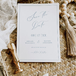 Dusty Blue Cottage Enregistrer la date Carte Invit