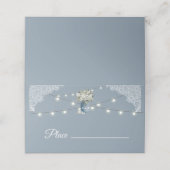 Dusty Blue Country Gecombineerd Wit Lace Weddensch (Buitenkant ongevouwen)