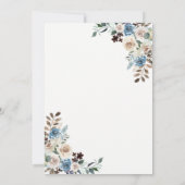 Dusty Blue Cream Floral Bridal Shower invitation (Dos)