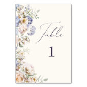 Dusty Blue Cream Floral Kaart (Voorkant)