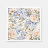 Dusty Blue Cream Floral Servet (Voorkant)