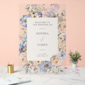 Dusty Blue Cream Floral Wedding Bienvenue (Mariage)