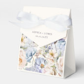 Dusty Blue Cream Floral Wedding Favor Box Bedankdoosjes (Voorkant Zijde)