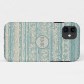  Dusty Blue & Cream Wallpaper Gepersonaliseerd Case-Mate iPhone Case (Achterkant (horizontaal))