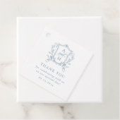 Dusty Blue Crest Bruiloft Dank u Bedankjes Labels (In situ)