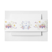 Dusty Blue Crest Floral Wedding Uitnodigingen Wikkel (Voorkant Voorbeeld)