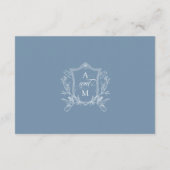 Dusty Blue Crest RSVP Informatiekaartje (Achterkant)