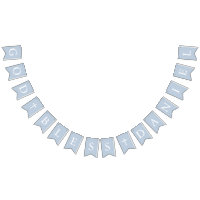 Dusty Blue Croix Blancs Boy Baptism Drapeaux de Bu