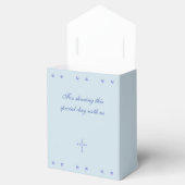 Dusty Blue Cross Christian Baptism Bedankdoosjes (Geopend)