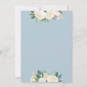 Dusty Blue Cross met Cream Florals, Boy Baptisme Kaart (Achterkant)