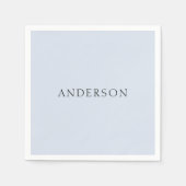 Dusty Blue Custom Achternaam II Servet (Voorkant)