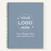 Dusty Blue Custom Business Logo Notitieboek (Voorkant)