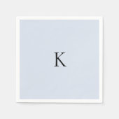 Dusty Blue Custom Initiaal Napkins Servet (Voorkant)