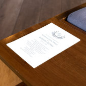 Dusty Blue Custom Monogram Programme de mariage