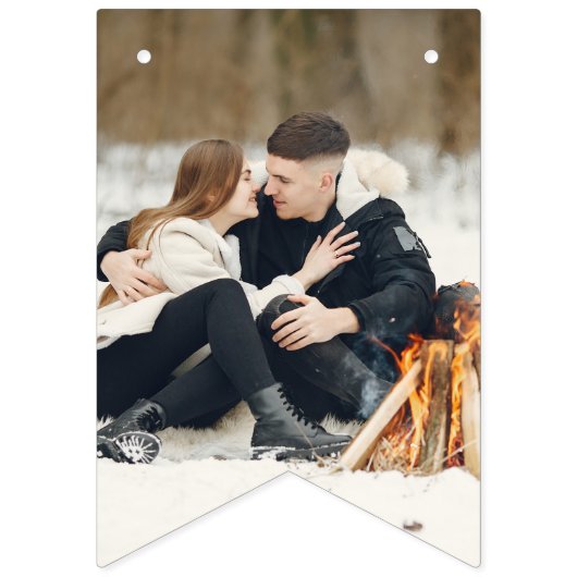 Dusty Blue Custom Photo Vrijgezellenfeest Vlaggetjes (Tweede vlag)