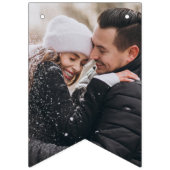 Dusty Blue Custom Photo Vrijgezellenfeest Vlaggetjes (Eerste vlag)