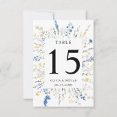 Dusty Blue Dainty Wild Floral Boho Tafelnummer (Voorkant)