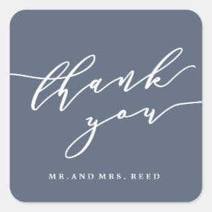 Dusty Blue Dank u stickers van de heer en mevrouw