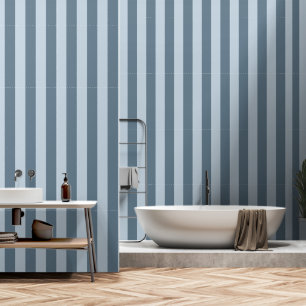 Dusty Blue & Dark Dusty Grey Wide 4 Inch Stripe Behang