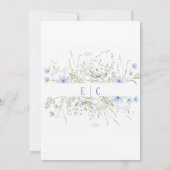 Dusty Blue Delicate Fleur sauvage Faire-part de ma (Dos)