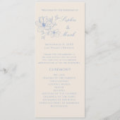 Dusty Blue Delicate Flower Mariage programme détai (Devant)
