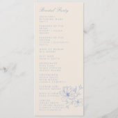 Dusty Blue Delicate Flower Mariage programme détai (Dos)