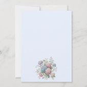 Dusty Blue Delicate Hydrangea Flowers Wedding Kaart (Achterkant)