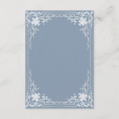 Dusty Blue Details Elegant Zilveren Bruiloft Informatiekaartje (Achterkant)