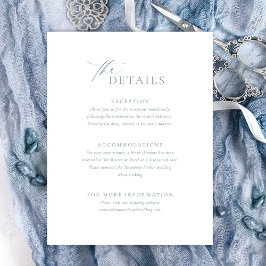 Dusty Blue Details Wedding Card RSVP Kaartje