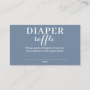 Dusty Blue Diaper Raffle Enclosure Card Informatiekaartje