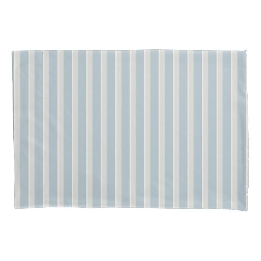 Dusty Blue Dove Grey Stripe Pillow Hoesje Kussensloop (Voorkant)