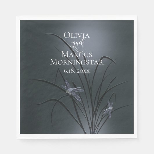 Dusty Blue Dragonfly Servet (Voorkant)