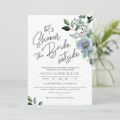 Dusty Blue Drive By Bridal Shower Invitation (Debout devant)