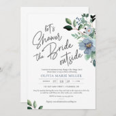 Dusty Blue Drive By Bridal Shower Invitation (Devant / Derrière)