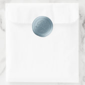 Dusty Blue Dubbele Monogram Faux Wax Seal Stickers (Tas)