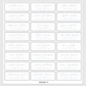 Dusty Blue Écriture élégante étiquette de adresse (Feuille)