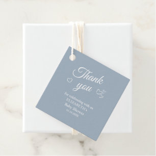 Dusty Blue Eenvoudig Baby shower Bedankt Favoriet Bedankjes Labels