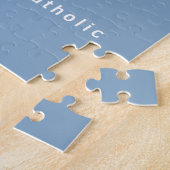 Dusty Blue Eerste Communie met Cross Legpuzzel (Zijkant)