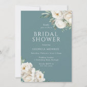 Dusty Blue Elegance : Invitation de douche nuptial (Devant)