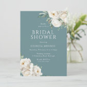 Dusty Blue Elegance : Invitation de douche nuptial (Debout devant)