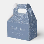 Dusty Blue Elegant Bloemen Bruiloft Dank u Bedankdoosjes (Achterkant)